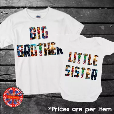 £9.99 • Buy Marvel Collage Big & Little Brother Sister Matching T-shirt Set Siblings Gift