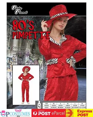 Red Pimpette Pimp Gangster Womens 1920s Chicago Mafia Gatsby 80s Costume • $46.31