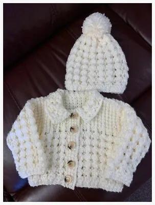 Aran Baby Coat And Hat Pattern. VR73 • £3.70