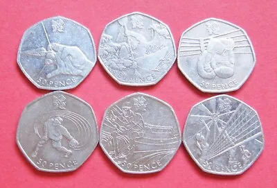 6 X 2011 (2012 Olympic Games) 50p Coins - Set 7 • £8.25