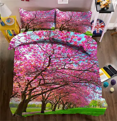 Cherry Blossom 3D Printing Duvet Quilt Doona Covers Pillow Case Bedding Sets • $166.64