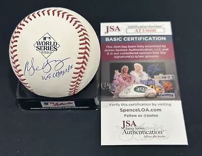 Michael Young Signed 2023 World Series Baseball Rangers Autographed Auto JSA COA • $149.99