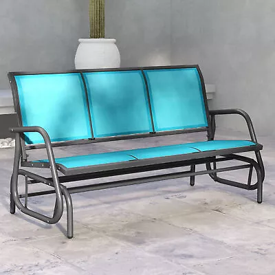 3-Seat Metal Glider Bench Chair Patio  Rocker Heavy-Duty Outdoor Garden Patio • $149.99