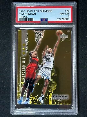 1998 Upper Deck Black Diamond Triple Tim Duncan #76 PSA Graded Card Spurs /1500 • $34.95