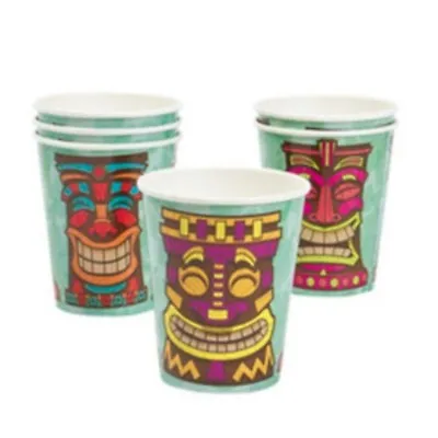 $8.99 • Buy 8 Paper Tiki Luau Cups - Cocktail Mug For Your Tropical Hawaiian Party!