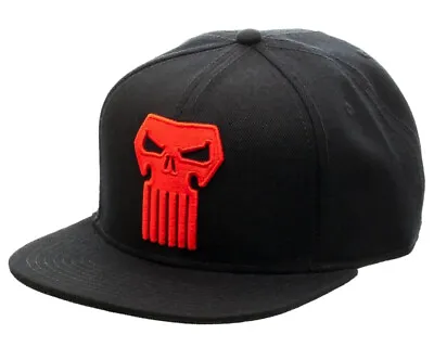 Marvel Comics Thunderbolts Punisher Logo Black Adjustable Snapback Hat For Men • $19.95