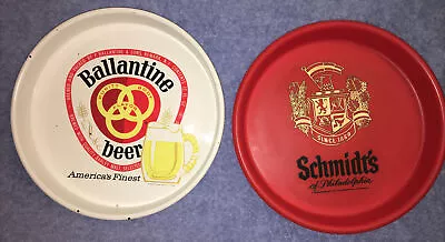 Lot Of 2 Vintage Beer Serving Trays-Schmidt’s-Ballantine-Brewery-Advertising-USA • $14.95