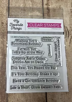 MFT-My Favorite Things A Toast To You Clear Stamp Set-No Longer Available/New • $12