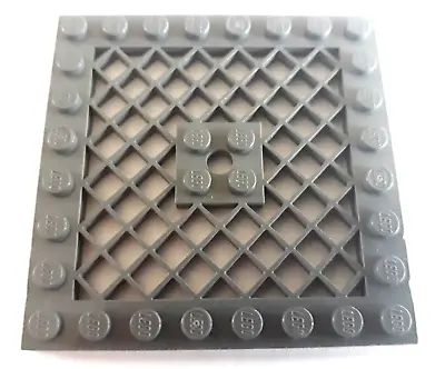 LEGO Plate Modified 8 X 8 With Grille And Hole In Center Dark Bluish Grey • $3.20