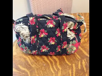 Rare Vintage Vera Bradley Black Red  Hens And Bells Classic Quilted Tote • $50