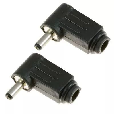 2x 1.3mm X 3.5mm Male Plug Right Angle L Jack DC Power Tip Connector • £3.39