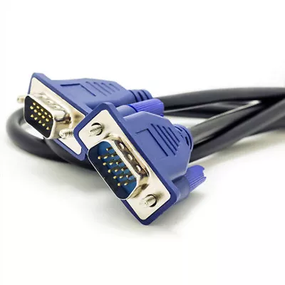 5m VGA Cable SVGA 15 Pin D-Sub Male To Male PC Monitor TV LCD LED TFT Lead UK • £4.74