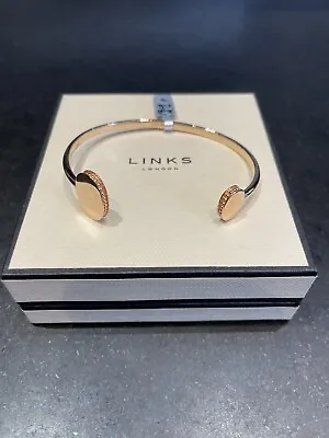 LINKS OF LONDON Ladies Narrative 925 Rose Gold Vermeil Oval Bracelet NEW RRP225 • £55