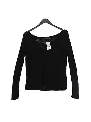 Rag & Bone Women's Top M Black 100% Viscose Long Sleeve Round Neck Basic • £24.75