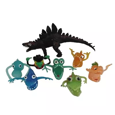 Rubber Uglies Jiggler Lot Of 8 Stegosaurs Monster Alien Finger Puppets Witch • $30.35