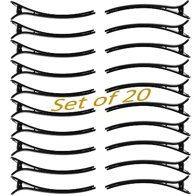 20Pc HAIRDRESSING CLIPS Salon Hair Dividing Sectioning Grip Clamp Claw Black Set • £11.98