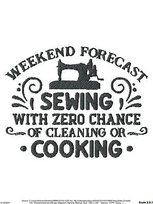 WEEKEND FORCAST Embroidery Machine Design Pattern PES JEF HUS  • $1