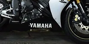 YAMAHA Bellypan Replica Logo Stickers 2x White Vinyl YZF R1 FZR1000R Fazer TZR • £5.99