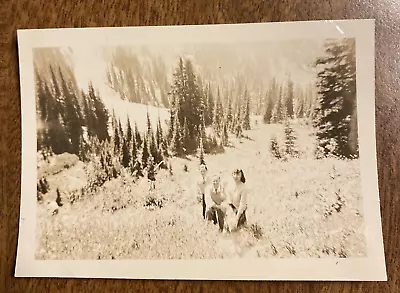 1946 Woods Near Mt. Rainier Shadow Lake Washington WA Men Woman Real Photo P3j25 • $9.99
