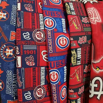 MLB Baseball Cotton Fabric By The 1/4 Quarter Yard - PICK TEAM - 9 L X (42-58 W) • $6.99