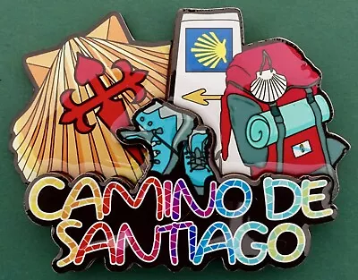 Souvenir Fridge Magnet Camino De Santiago Pilgrimage Sign And Seashell • £4.45