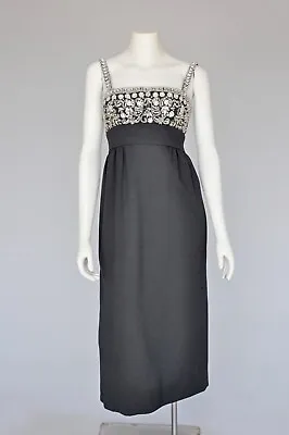 VTG 60s 1960s Malcolm Starr Rhinestone Party Dress Jacket Christmas Holiday XS • $698