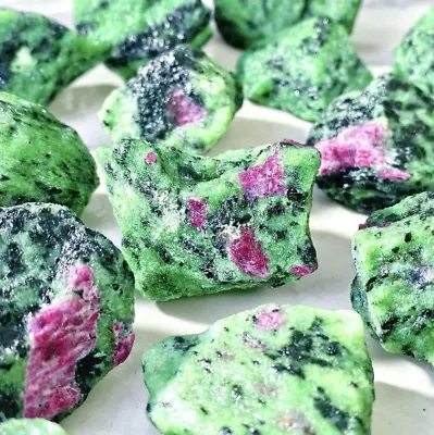 10Pcs Lot Rough Ruby Zoisite Stone Chunks Healing Energy Crystal Mineral Rocks • $28.99