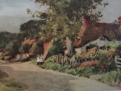 £4.50 • Buy Antique Print 1909 Longparish Hampshire From Wilfrid Ball Painting Cottages Art