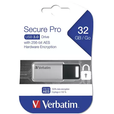 NEW Verbatim Store-N-Go Secure Encrypted Pro USB 3.2 Drive 32GB Stick • $84.95