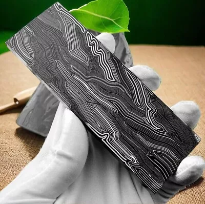 2 Pcs Knife Handle Glass Fiber G10 Damascus Pattern Scales Blanks 130x42x8mm • $30.27