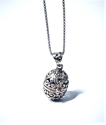 £48.44 • Buy Vintage Sterling Silver Filigree Openwork Stash Casket Pendant Necklace Lot 16 
