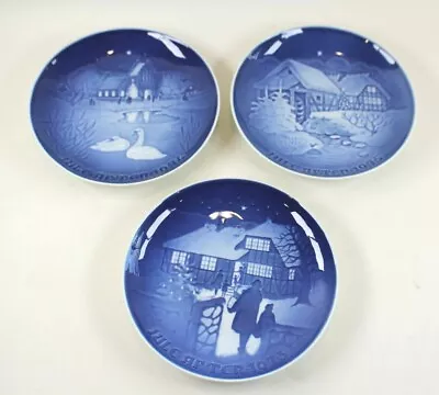 B & G Copenhagen Denmark Christmas Plates 1973 - 1975 Set Of 3 • $13.50