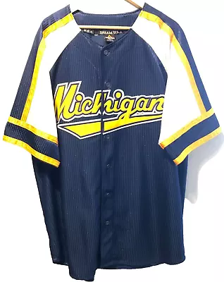 Vintage Michigan Wolverines NCAA Baseball Jersey Button Size XL Athletic Street • $76.99