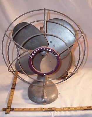 WESTINGHOUSE ART DECO ELECTRIC OSTILLATING TABLE FAN WORKS 1940s • $49.99