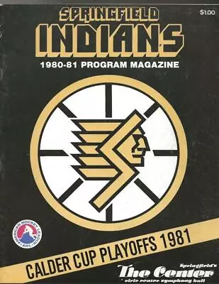 1980-1981 SPRINGFIELD INDIANS AHL PROGRAM PLAYOFF Vs MAINE MARINERS • $19.99