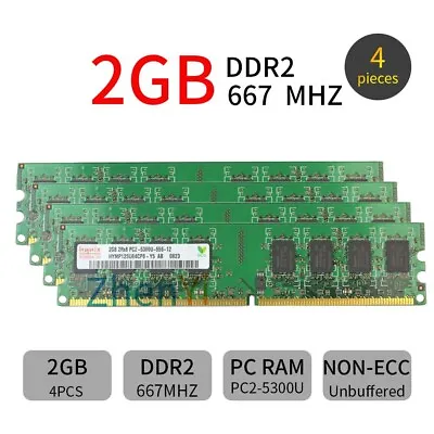 $6 • Buy 8GB 4x 2GB 1GB PC2-5300 DDR2-667MHz 240PIN DIMM KIT Desktop Memory For Hynix CA