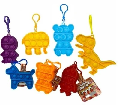 £3.29 • Buy Keyring Fidget Pop Popper Toy Push Poppet Bubble Stress Anxiety Relief Clip On