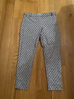 H&M Blue/white Cropped Trousers Size 10 • £4
