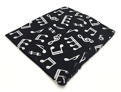 Musical Notes Scarf Black Fair Trade 100% Cotton • £14.95