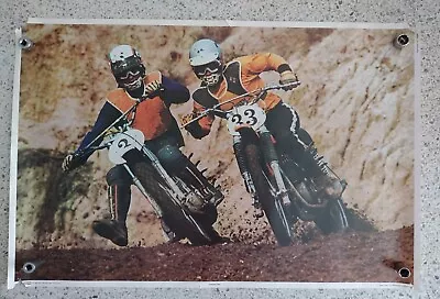 Vintage Poster Dirt Bike Motocross 1970s Thought Factory Motorcycle  • $48