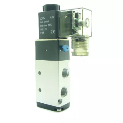 5 Way Port 2 Position Pneumatic Air Solenoid Valve 1/4 PT Thread DC12V 4V210-08 • $14.99