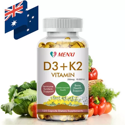 Vitamin D3 10000IU And K2 MK-7 250mcg - 120 Tablets - Immune Support Wellness AU • $20.51