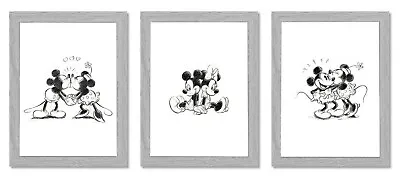 Mickey And Minnie Mouse Set Of 3 Prints Wall Art Decor Posters A4 Prints Only • £7.90