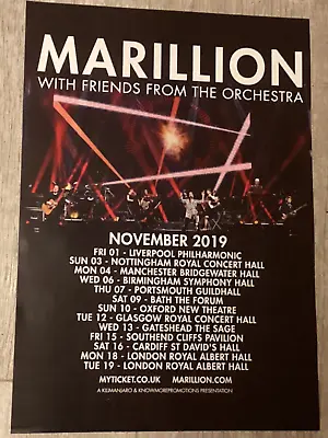 Marillion Concert/gig Poster - Uk Tour Nov.2019 Live Band Show Tour Memorabilia. • £8.95