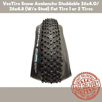 $89.15 • Buy VeeTire Snow Avalanche Studdable 26x4.0/ 26x4.8 (W/o Stud) Fat Tire 1 Or 2 Tires