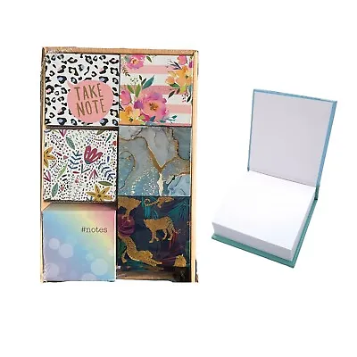 6 X 180 Pages Note Memo Pad Block Sheets Various Designs Flowers Leopard Marble • £13.99