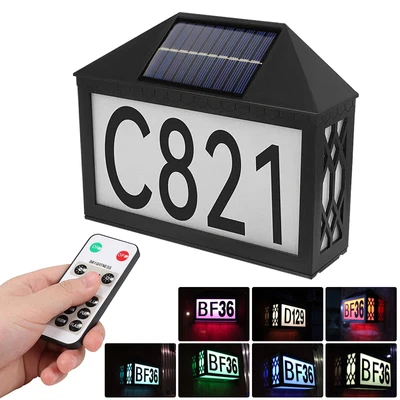 £19.90 • Buy Halloween LED Solar House Number Light Address Sign Illuminate Door Plate+Remote