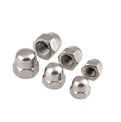 Stainless Steel 304/316/201 Acorn Cap Nuts Dome Head Nut M3 M4 M5 M6 M8 M10-M24 • $3.49