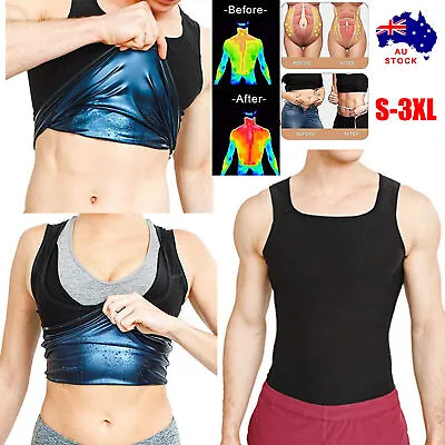 $8.50 • Buy Women Sweat Sauna Vest Fat Burn Men Waist Trainer Workout Body Shaper Tank Top