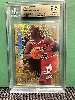 1994 Skybox Emotion Ntense #N3 Michael Jordan Holo Gold N-tense BGS 9.5 Gem MInt • $700